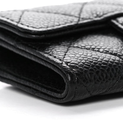 Chanel Caviar Quilted Flap Card Holder Wallet Black 9 of 11