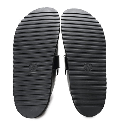 Louis Vuitton Calfskin Mens LV Cosy Flat Comfort Clog Mules 42 Black 6 of 9