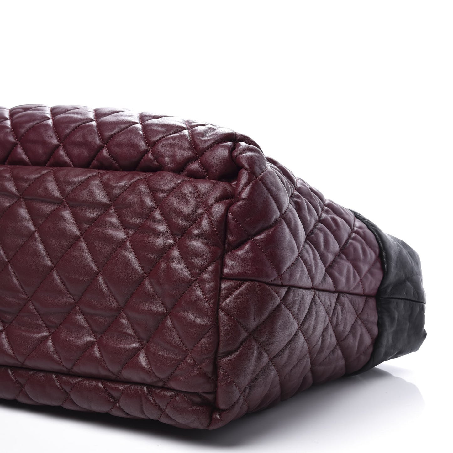 Lambskin Quilted Medium Coco Cocoon Reversible Tote Black