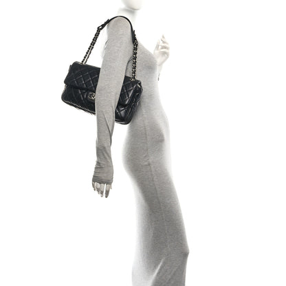 Chanel Lambskin Perforated Jumbo Punch Flap Black 2 of 10