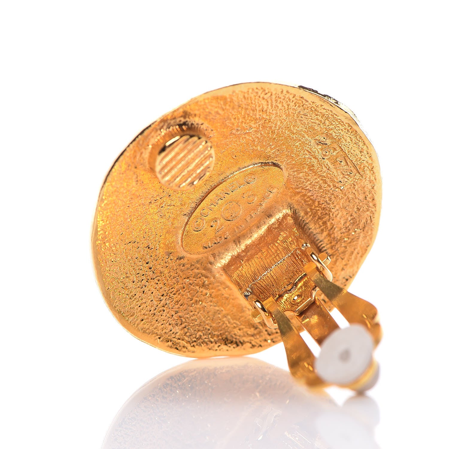 Chanel Round CC Clip On Earrings Gold 4 of 4