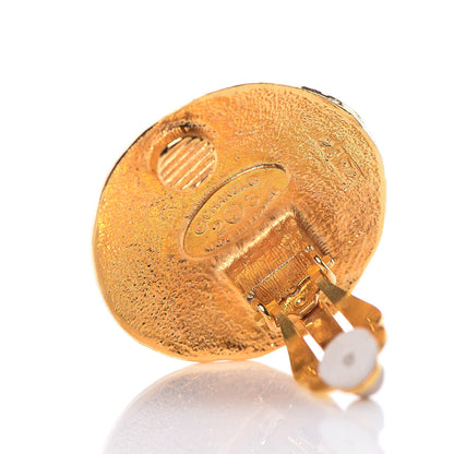 Chanel Round CC Clip On Earrings Gold 4 of 4