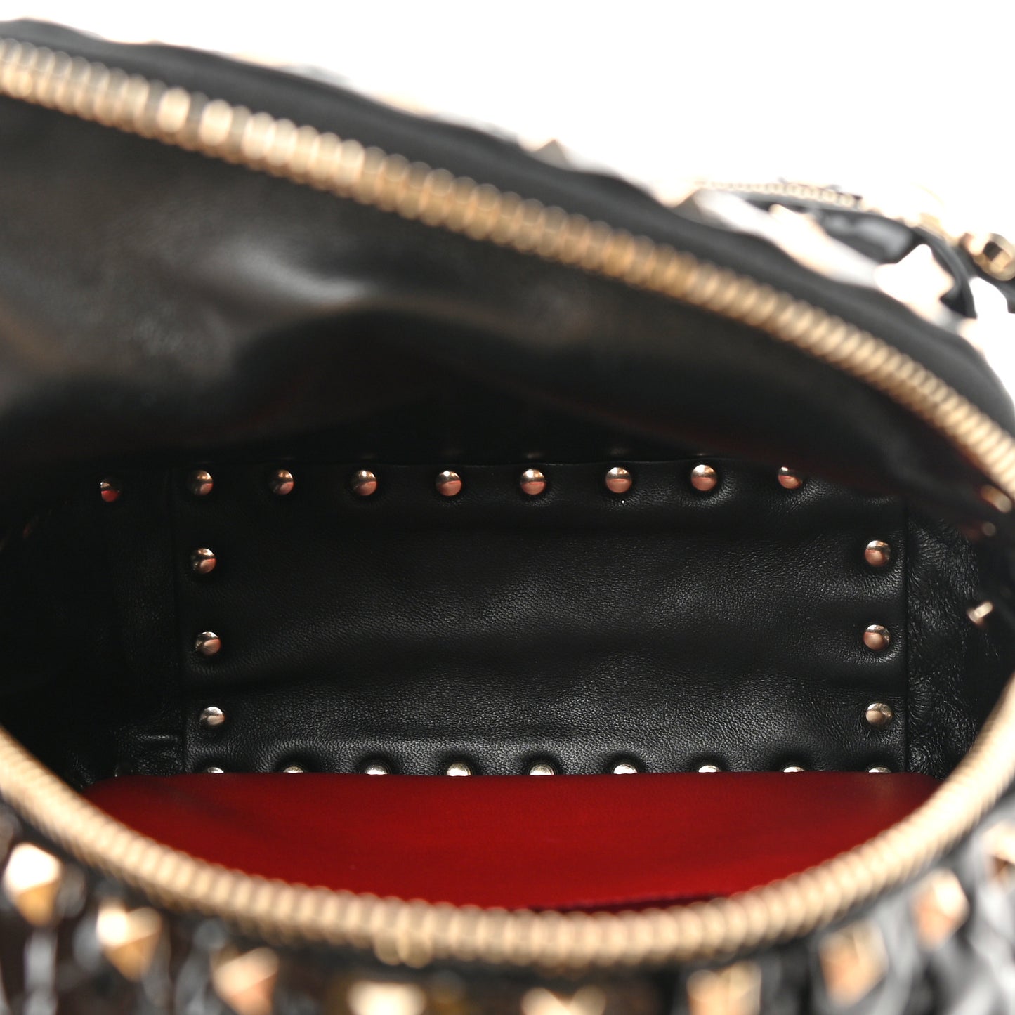 Patent Quilted Mini Rockstud Backpack Black