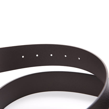 Gucci Textured Dollar Calfskin Double G 40mm Belt 85 34 Dark Cocoa 3 of 4