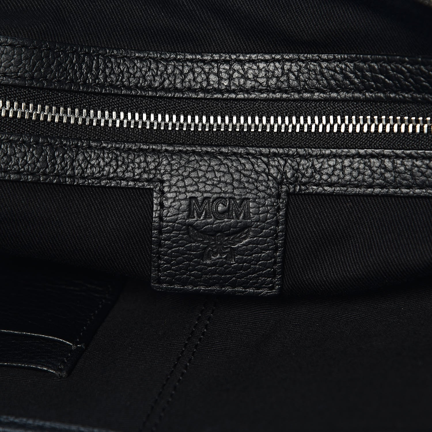 MCM Calfskin Visetos Anya Shopper Tote Black 6 of 13