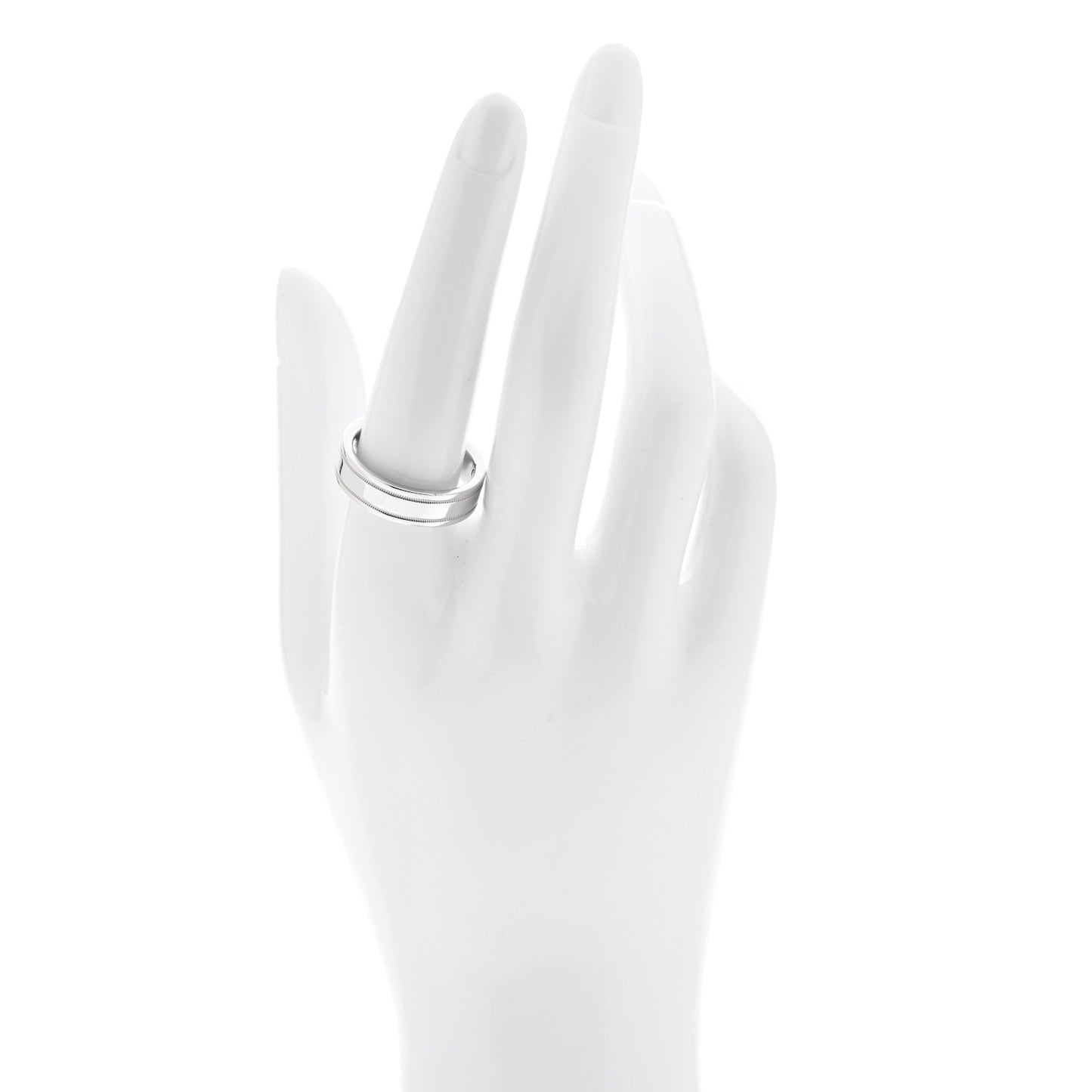 Platinum 6mm Together Double Milgrain Band Ring 59 8.75