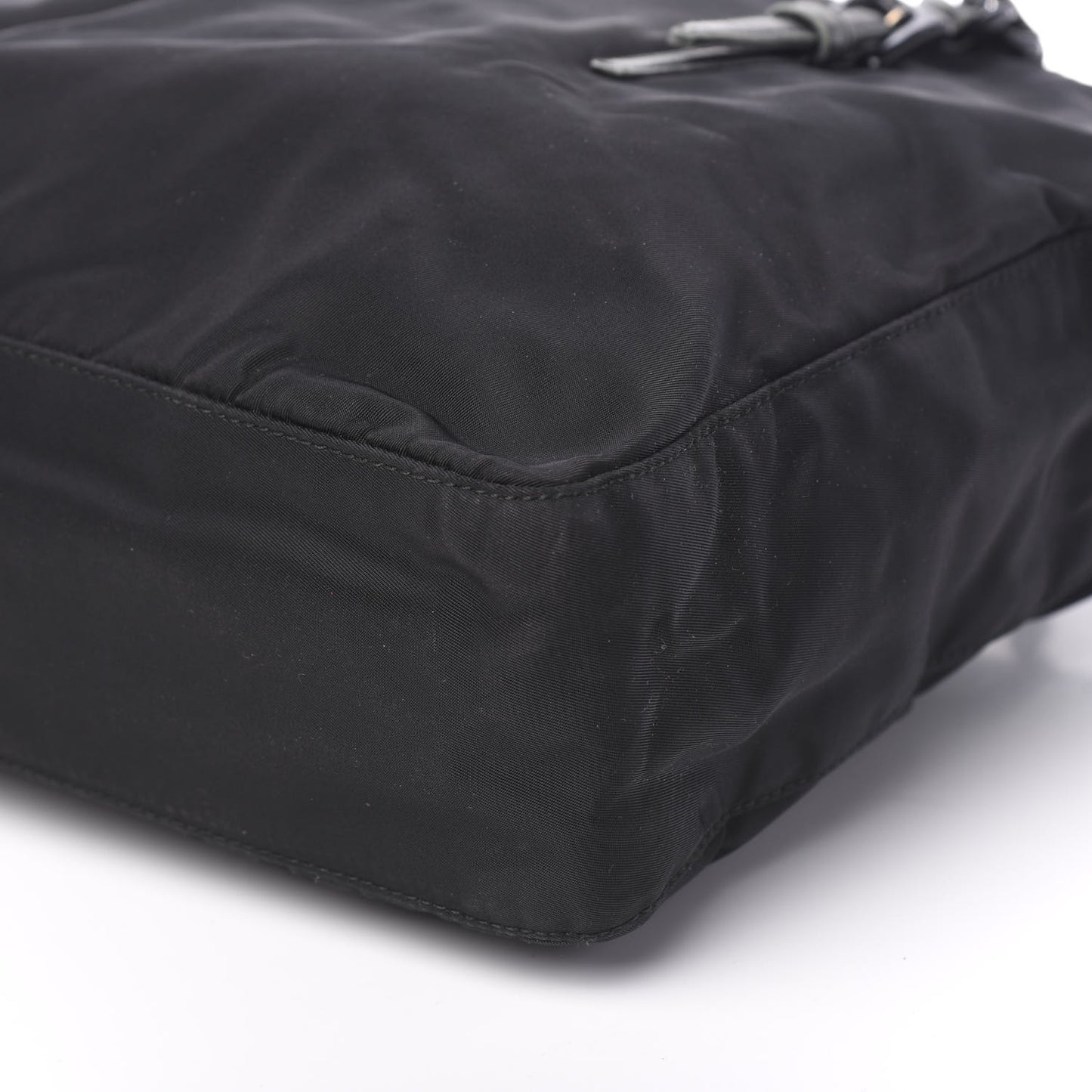 Tessuto Nylon Calfskin Chain Tote Black