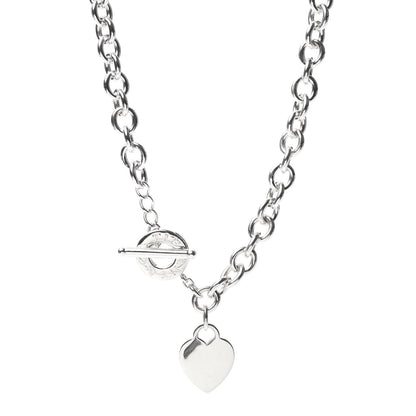 Tiffany Sterling Silver Heart Tag Toggle Necklace 1 of 5