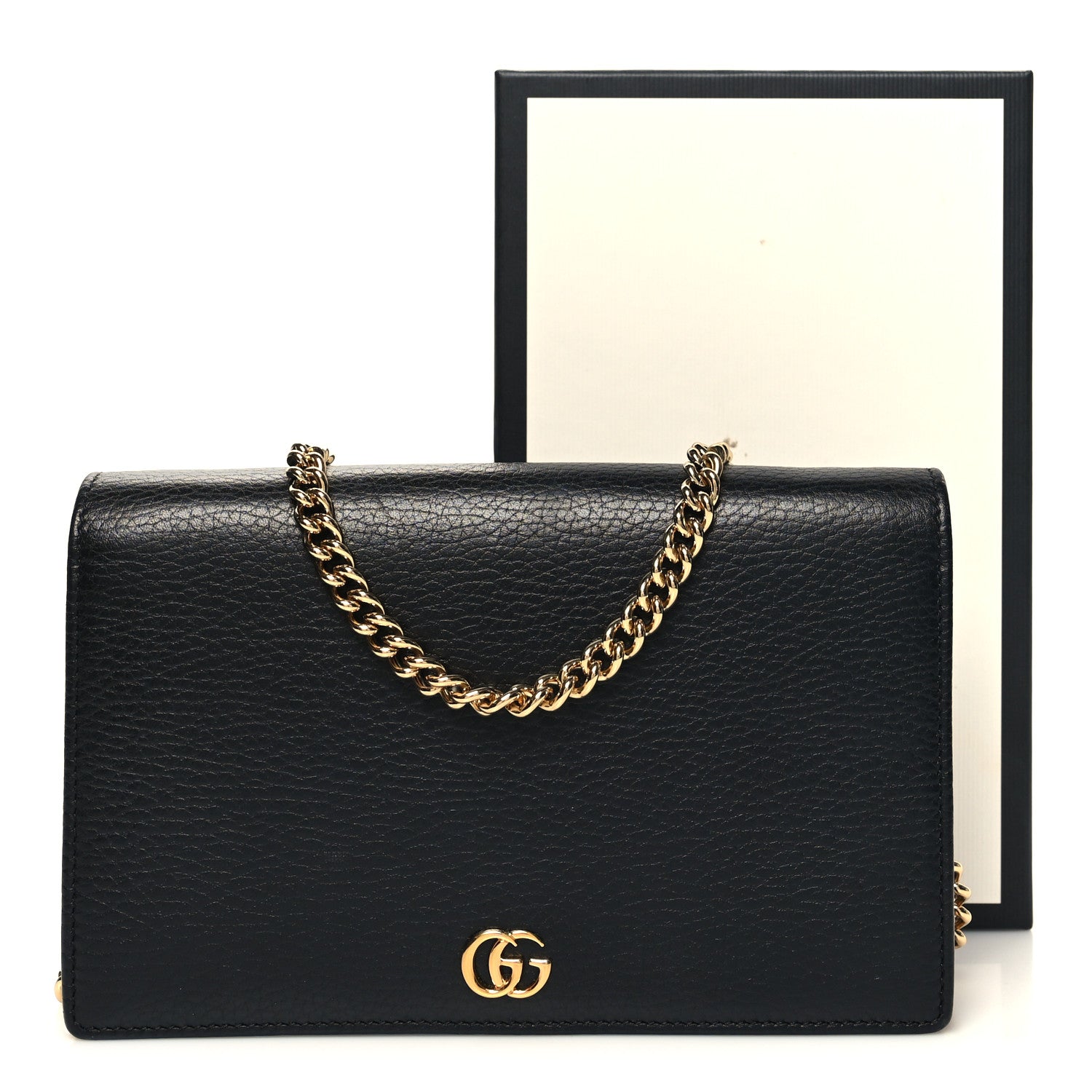 Gucci Calfskin Mini GG Marmont Chain Wallet Black 11 of 11