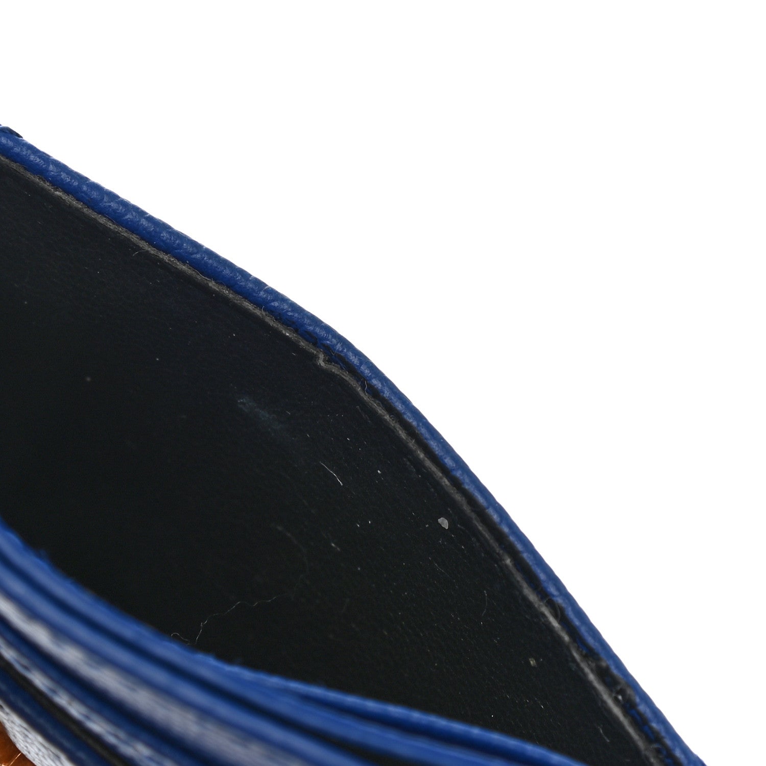 Saint Laurent Grain De Poudre Matelasse Monogram Credit Card Case Blue Majorelle 8 of 9