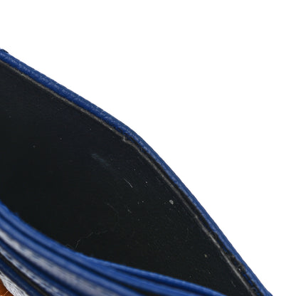 Saint Laurent Grain De Poudre Matelasse Monogram Credit Card Case Blue Majorelle 8 of 9