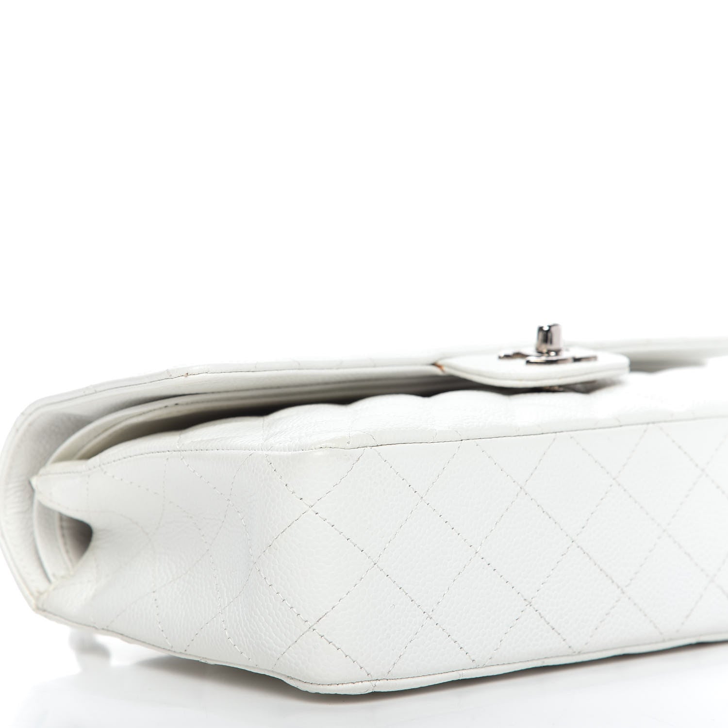 Chanel Caviar Quilted Medium Double Flap White 6 of 10