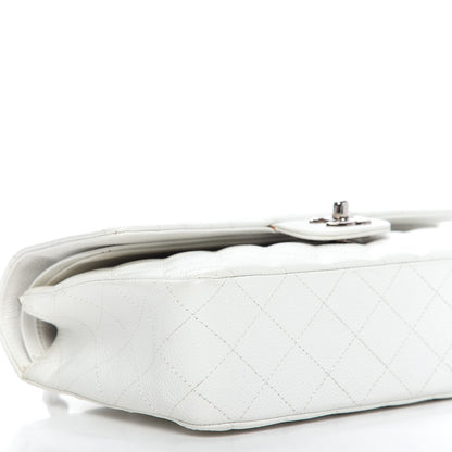 Chanel Caviar Quilted Medium Double Flap White 6 of 10