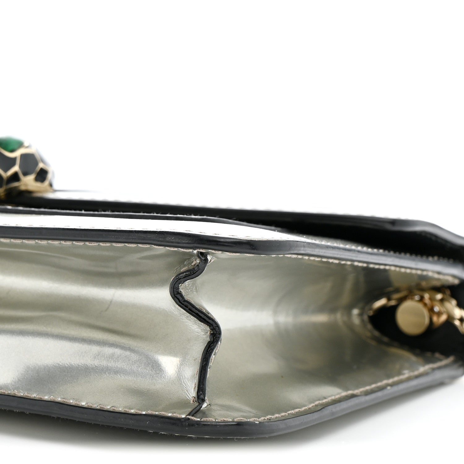 Bulgari Metallic Calfskin Serpenti Forever Small Shoulder Bag Silver 6 of 15