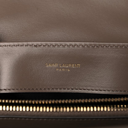 Saint Laurent Calfskin Y Quilted Monogram Small Loulou Chain Satchel Taupe 5 of 9
