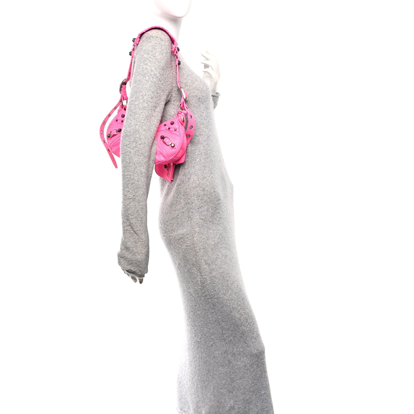 Agneau Arena Le Cagole Shoulder Bag XS Hot Pink