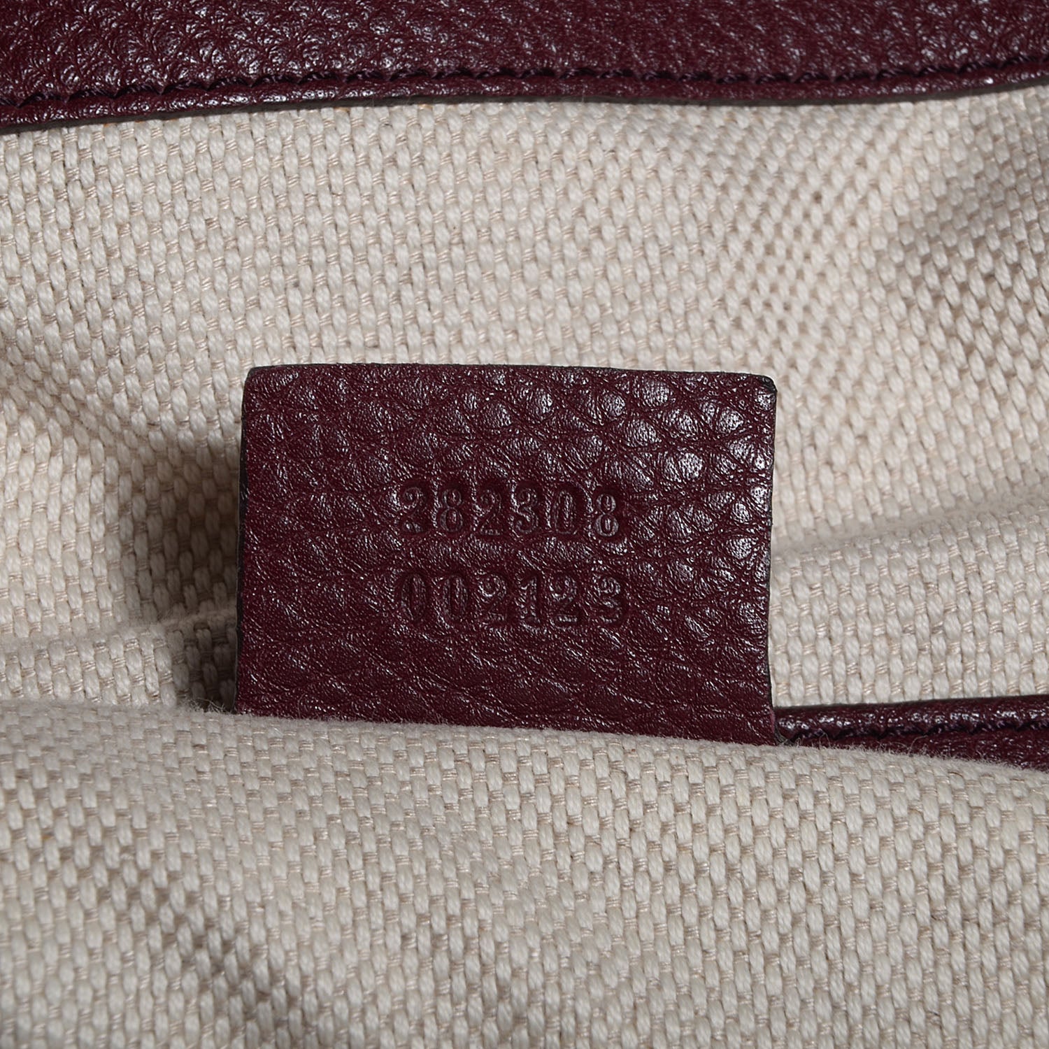 Gucci Pebbled Calfskin Large Soho Shoulder Bag Bordeaux 7 of 7