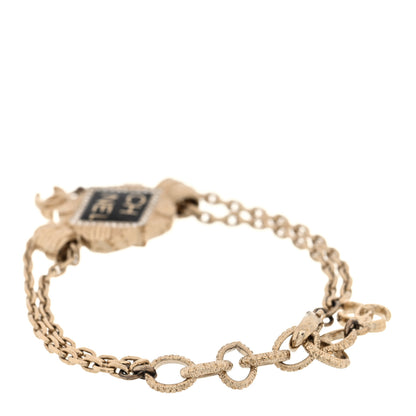 Chanel Crystal CC Square Bracelet Gold 3 of 4