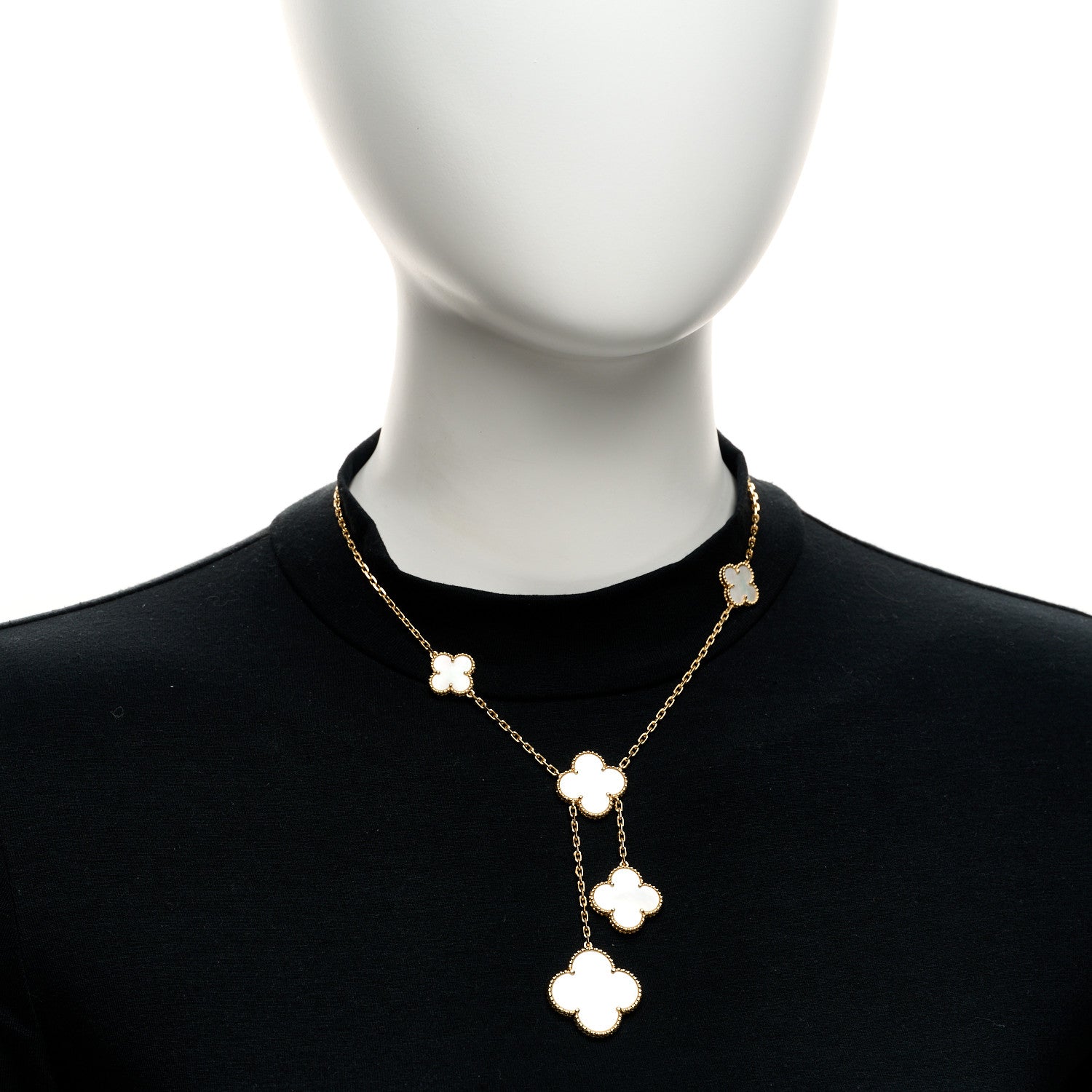 Van Cleef & Arpels 18K Yellow Gold Mother of Pearl 6 Motifs Magic Alhambra Necklace 2 of 5
