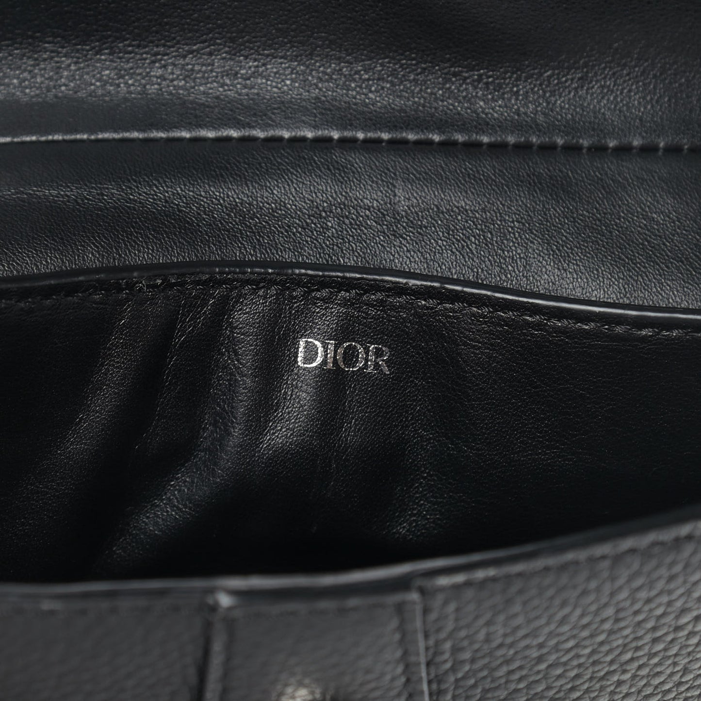 Grained Calfskin Saddle Pouch Belt Bag Black