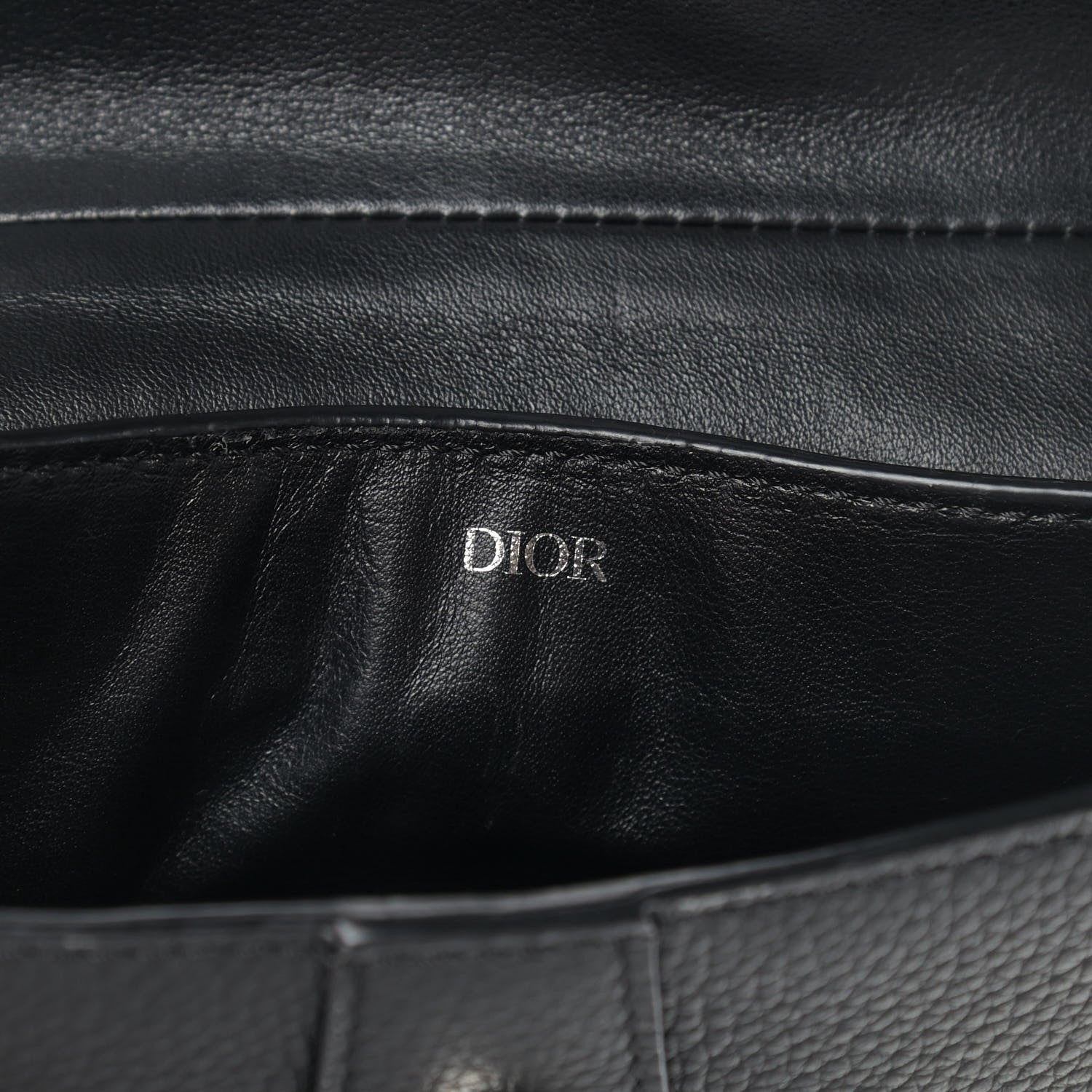 Christian Dior Grained Calfskin Saddle Pouch Belt Bag Black 6 of 9