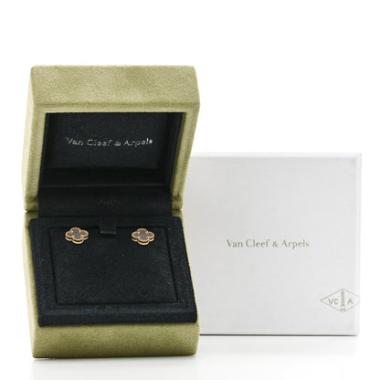 Van Cleef & Arpels 18K Yellow Gold Mother of Pearl Sweet Alhambra Earrings 5 of 5
