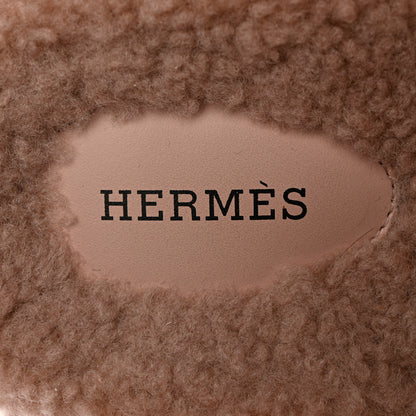 Hermes Woolskin Womens Chypre Sandals 37 Bois De Santal 6 of 9