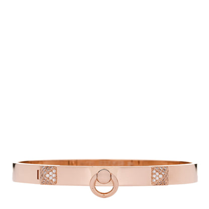 Hermes 18K Rose Gold Diamond PM Collier De Chien Bracelet SH 1 of 4
