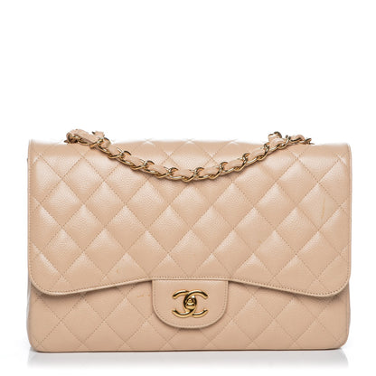 Chanel Caviar Quilted Jumbo Single Flap Beige Clair 1 of 7