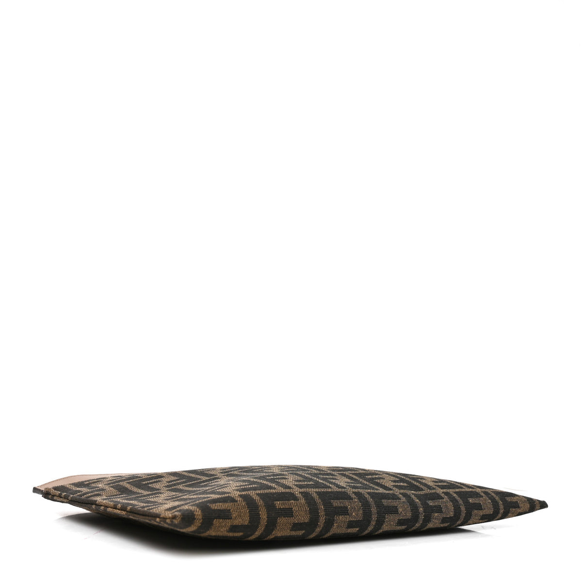 Fendi Vitello King Jacquard FF 1974 Medium Flat Pouch Tobacco Moro Sand 4 of 8