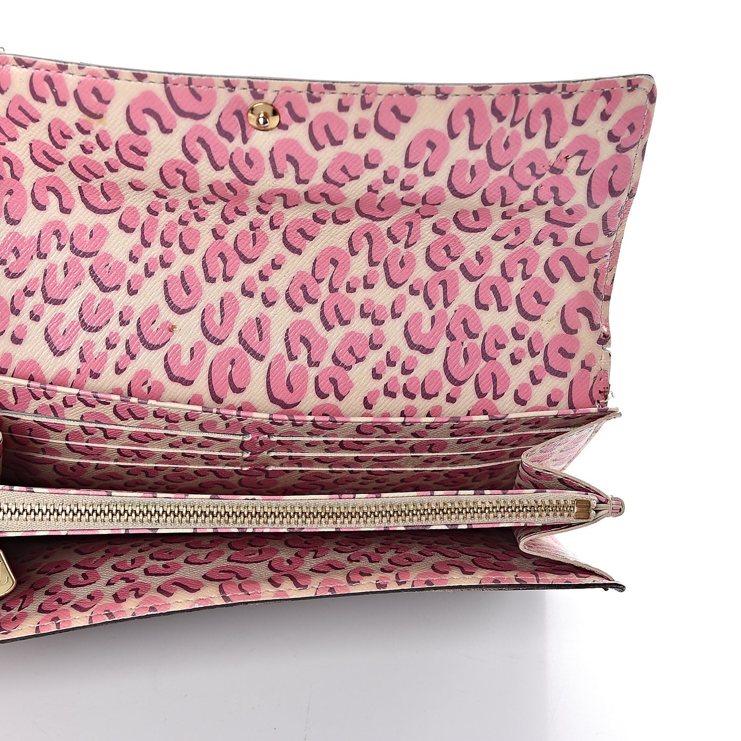 Monogram Leopard Sarah Wallet Blanc Corail