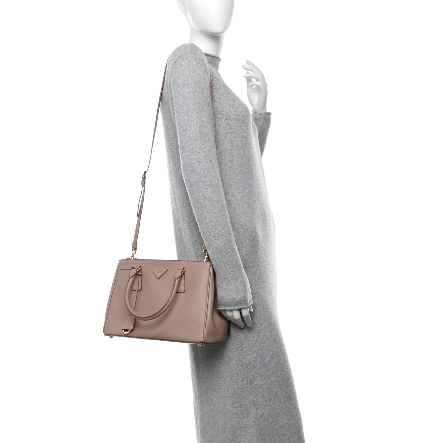 Saffiano Small Galleria Double Zip Tote Cammeo