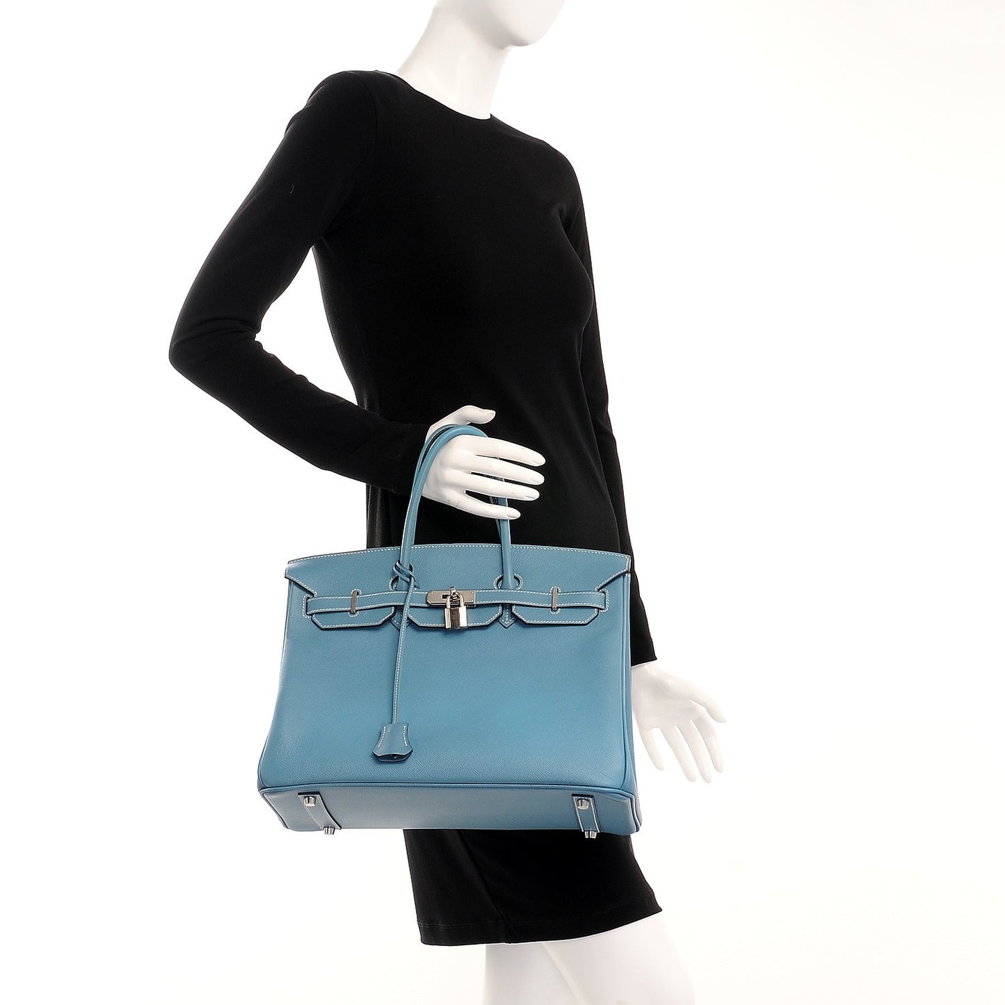 Epsom Birkin 35 Blue Jean