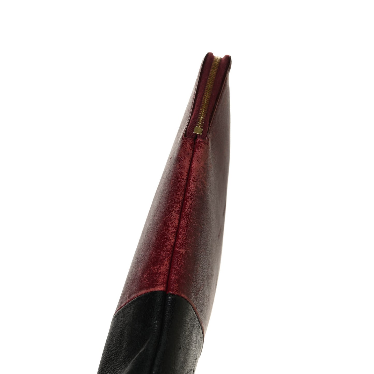 Lambskin Bicolor Computer Case Light Burgundy Navy