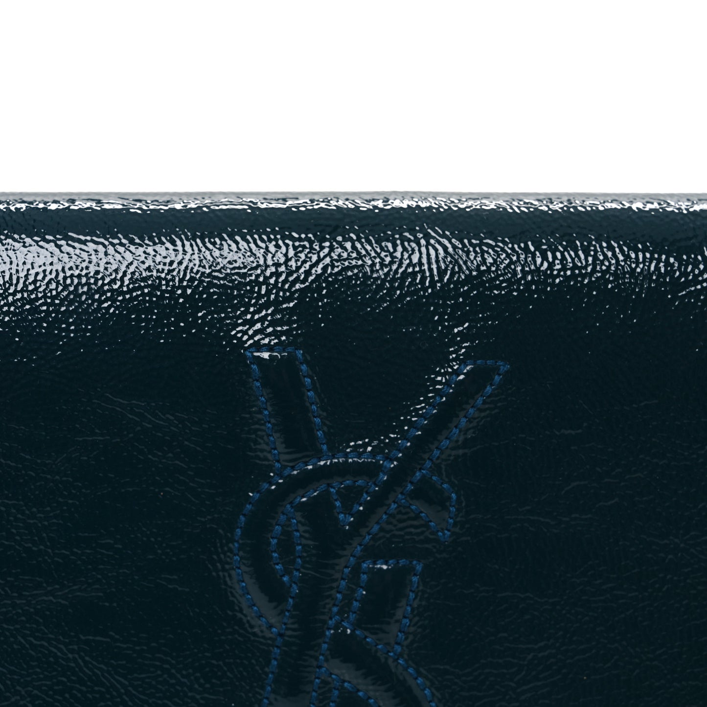 Textured Patent Monogram Large Belle De Jour Clutch Green