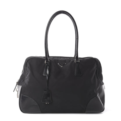 Prada Tessuto Nylon Calfskin Tote Black 1 of 8