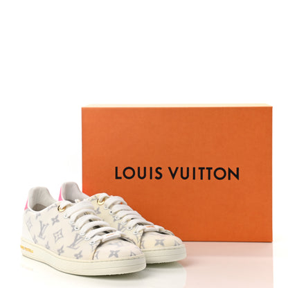 Louis Vuitton Technical Fabric Calfskin Monogram Frontrow Sneakers 37.5 Pink 10 of 10