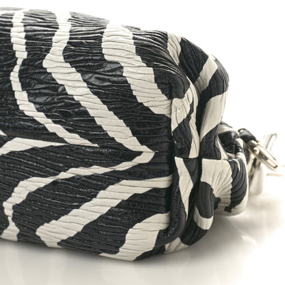Bottega Veneta Nappa Zebra Print The Pouch Chain White Black 10 of 11