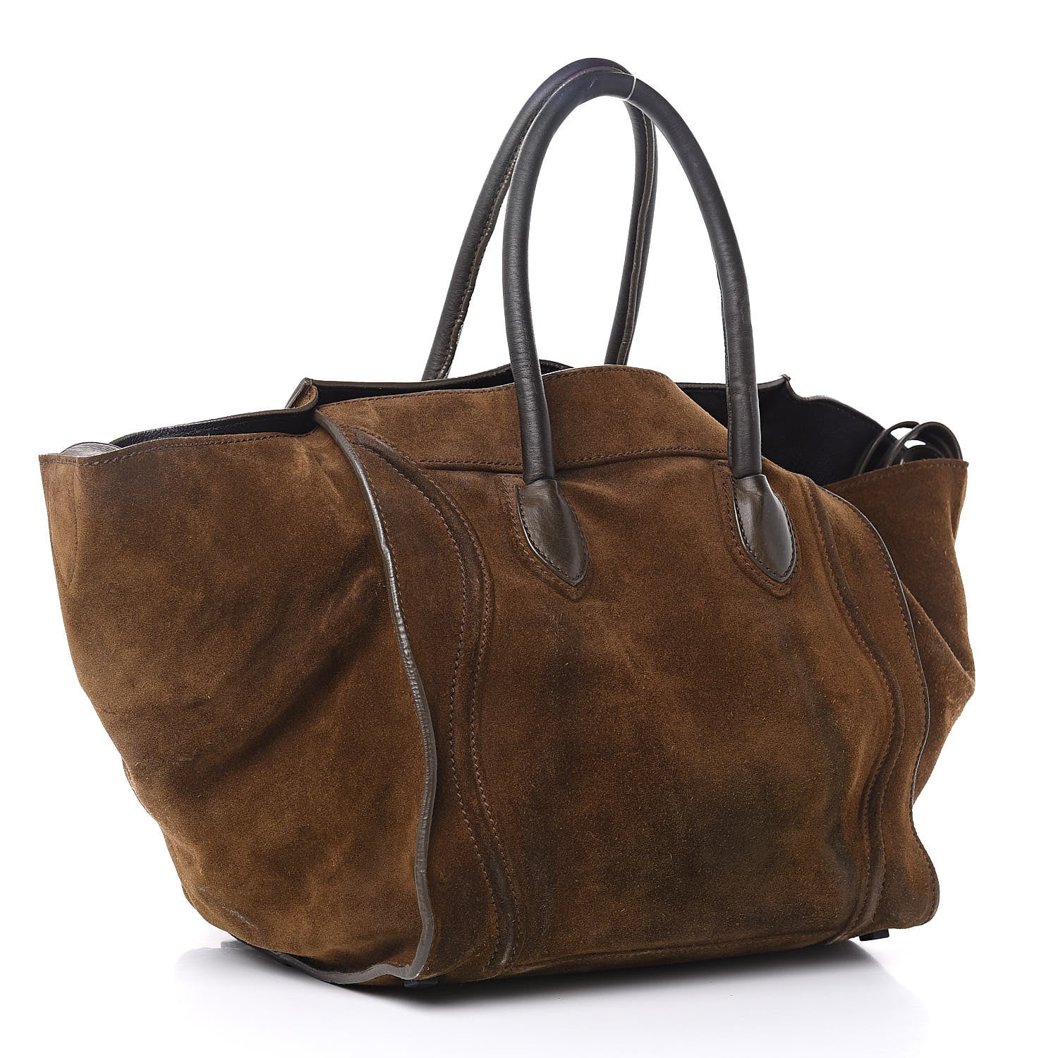 Celine Suede Medium Phantom Luggage Olive 3 of 18