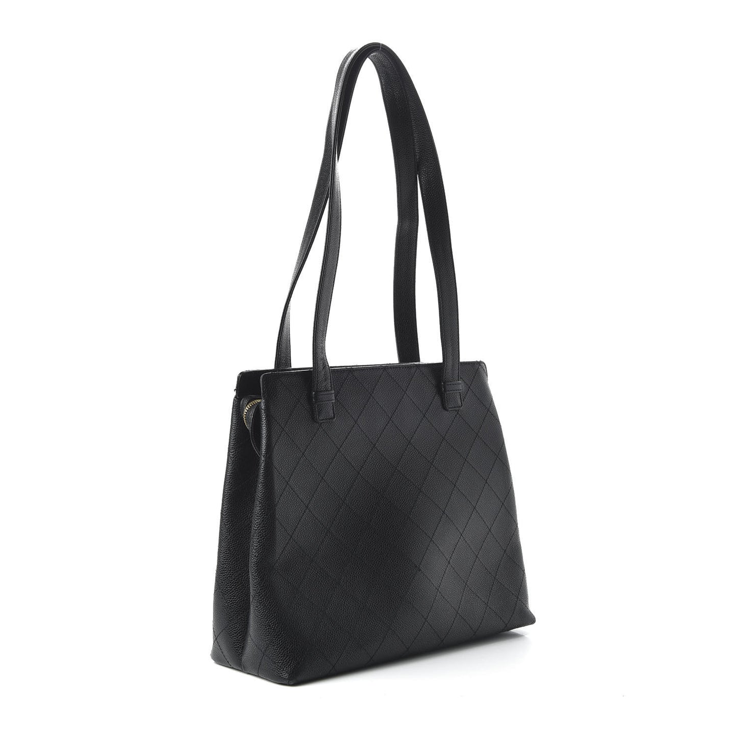Caviar Quilted Shoulder Bag Black