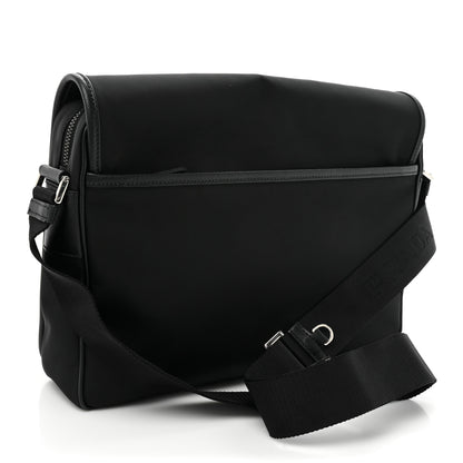 Prada Tessuto Nylon Saffiano Flap Messenger Bag Black 3 of 9