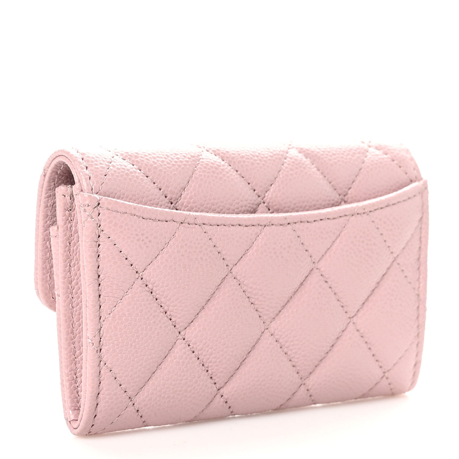 Chanel Caviar Quilted Flap Card Holder Wallet Light Pink 3 of 10