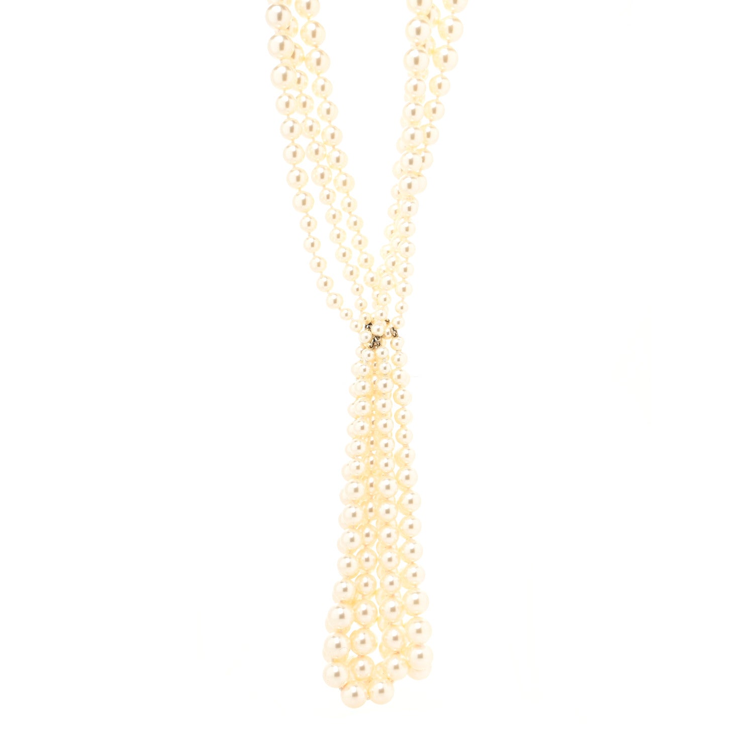 Chanel Pearl Multi Strand CC Necklace Gold 1 of 3
