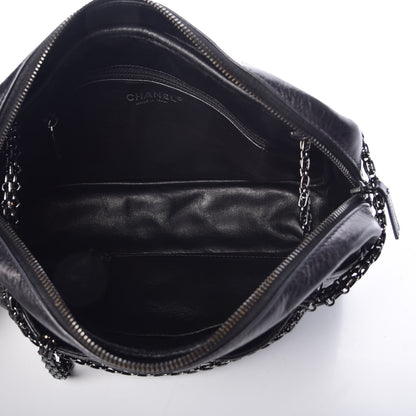 Chanel Metallic Aged Calfskin Quilted Medium Reissue Camera Case Black 5 of 9