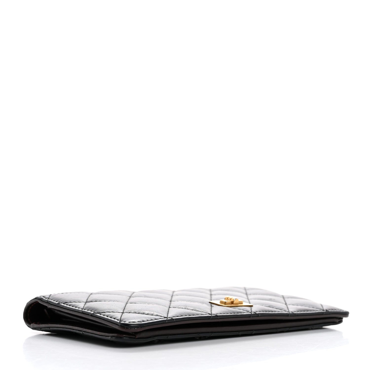 Chanel Aged Calfskin Quilted Reissue Yen Wallet Black 4 of 11