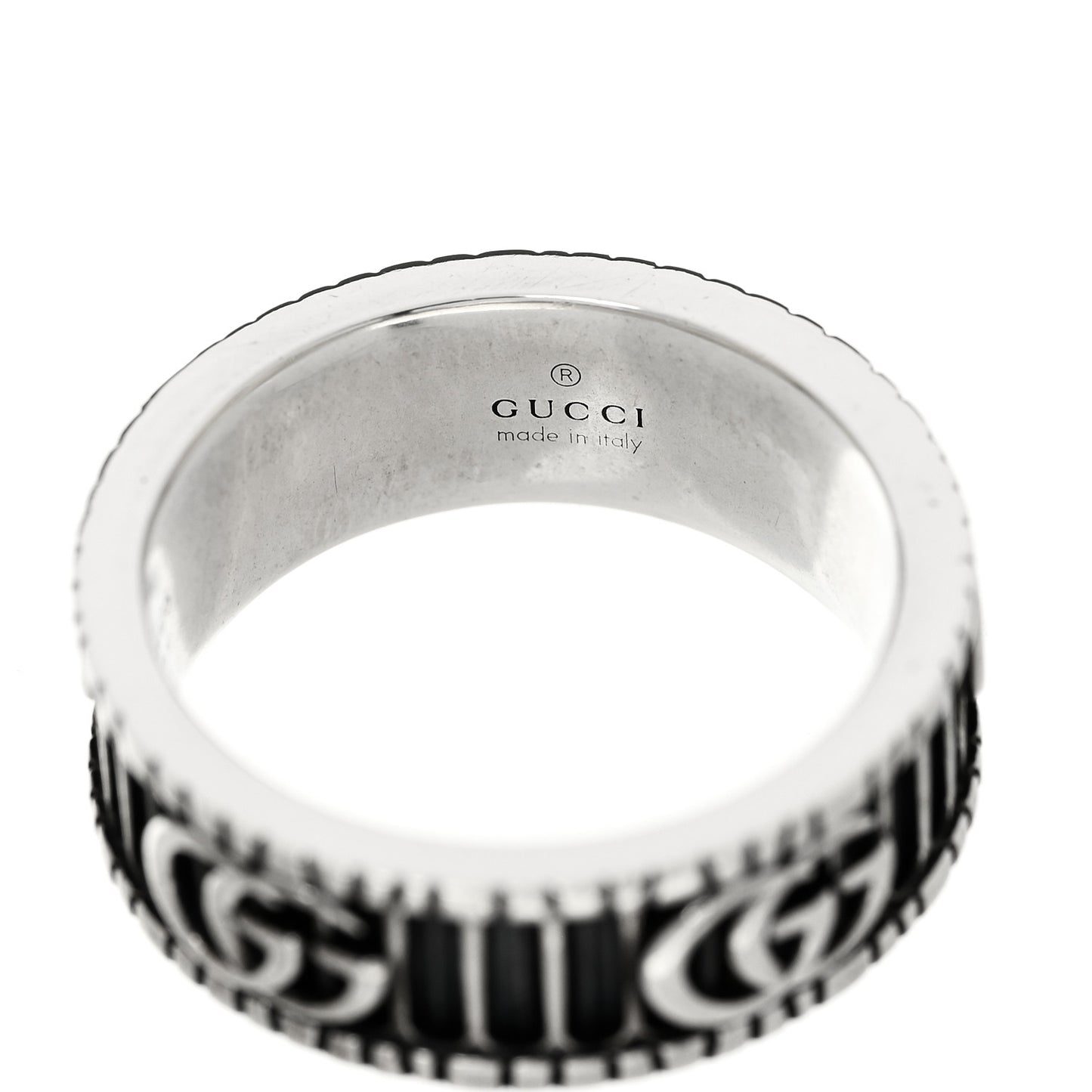 Sterling Silver Double G Band Ring 58 8.25