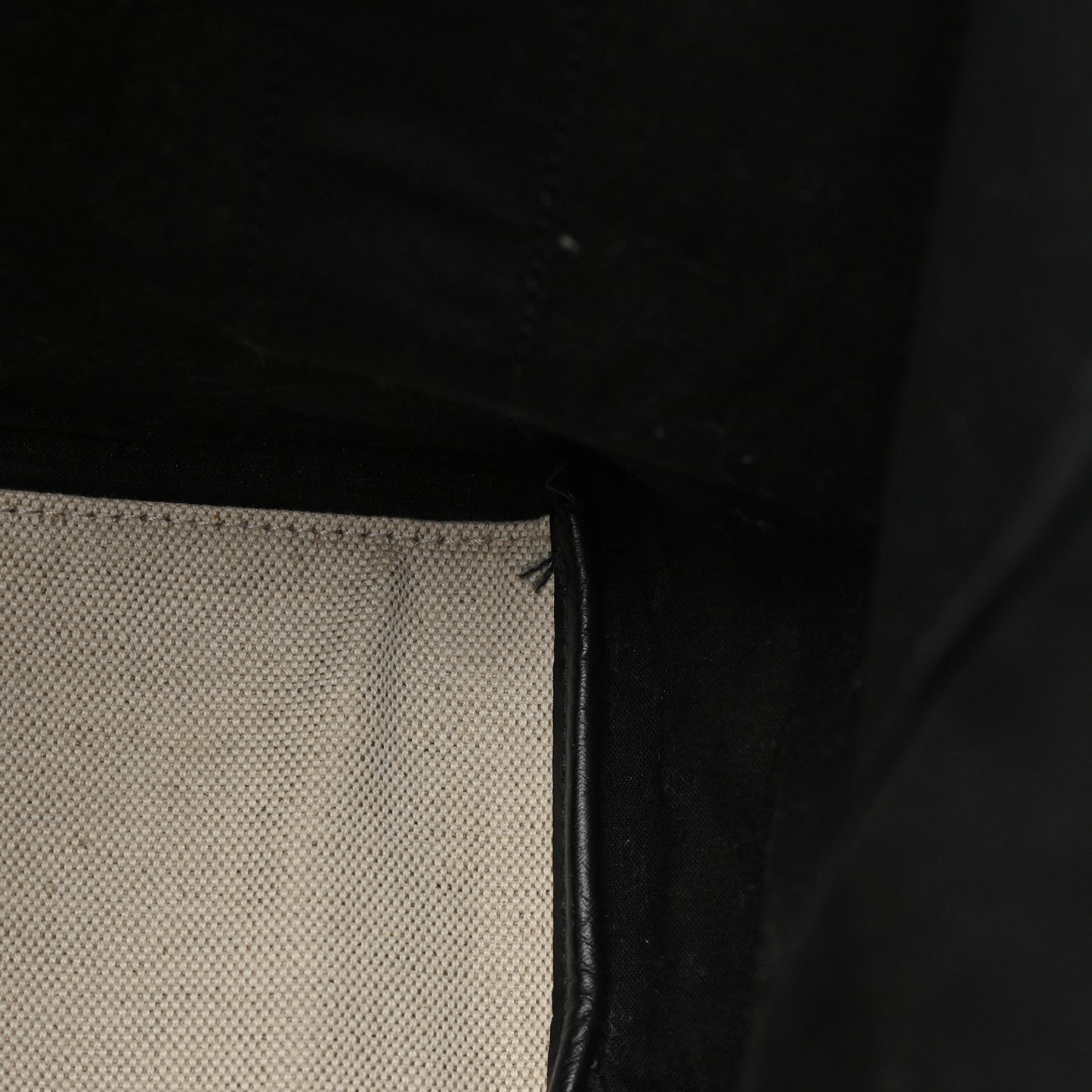Cotton Canvas Calfskin M Navy Cabas Natural Black