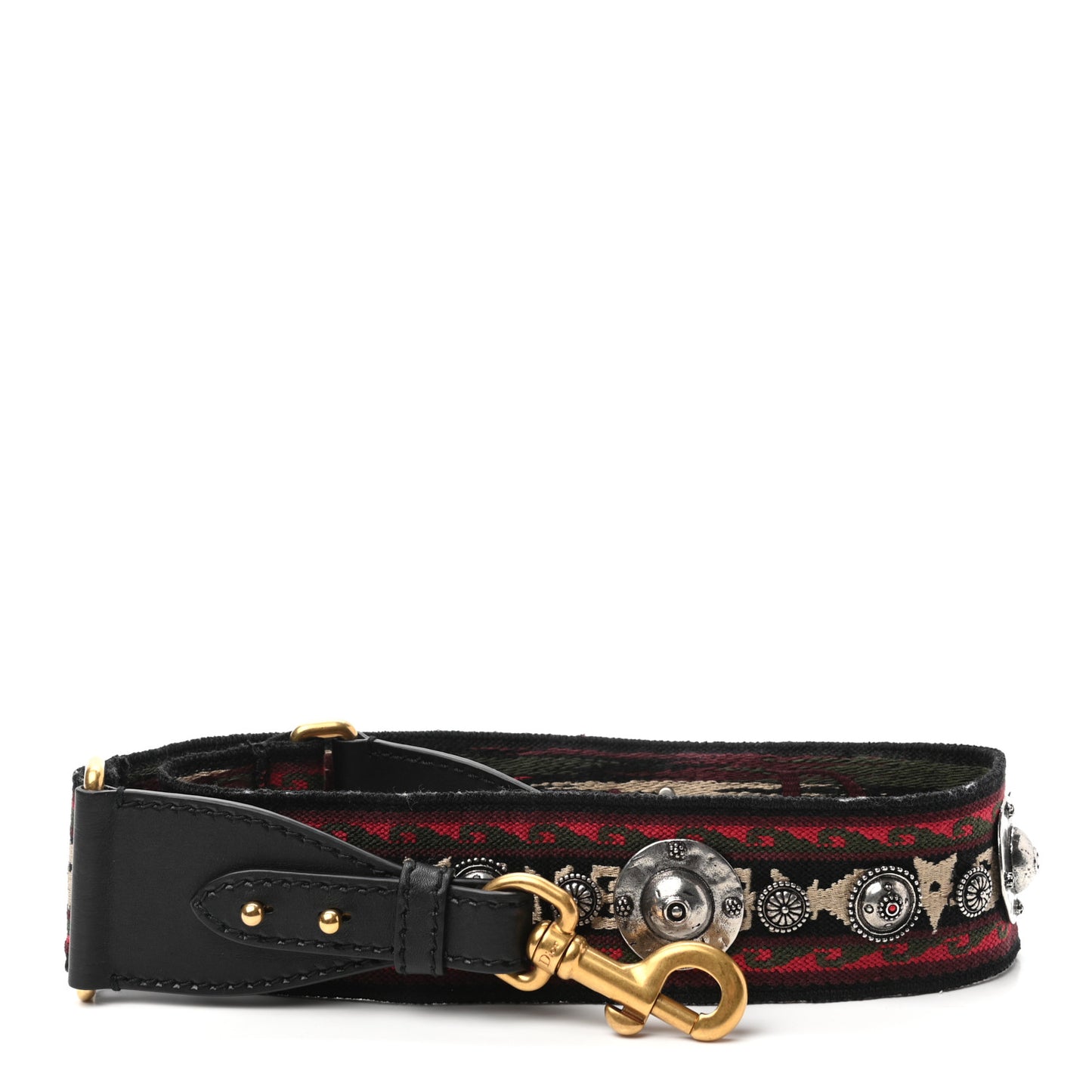 Canvas Embroidered Studded Bohemian Shoulder Strap Red