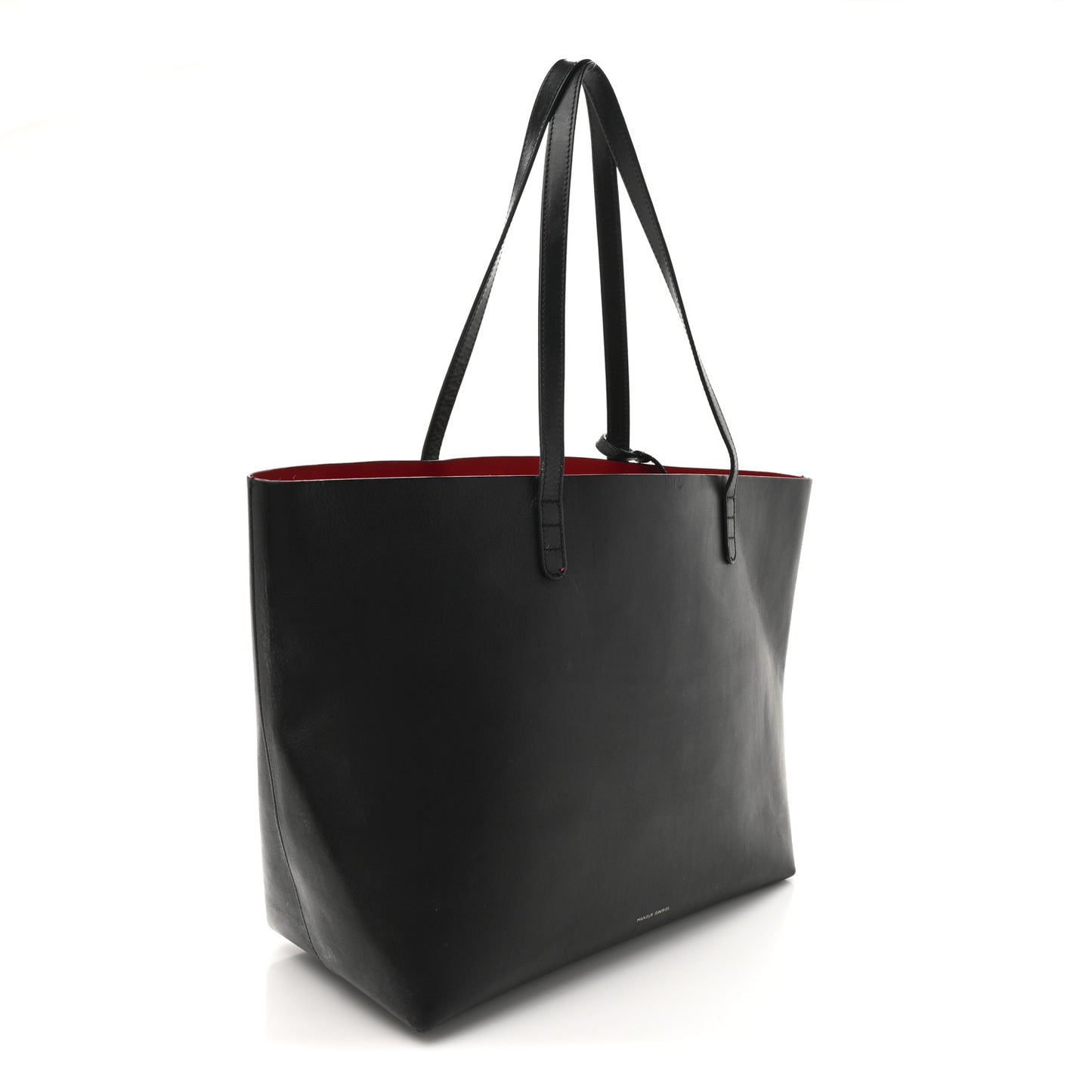 Calfskin Shopping Tote Black Flamma