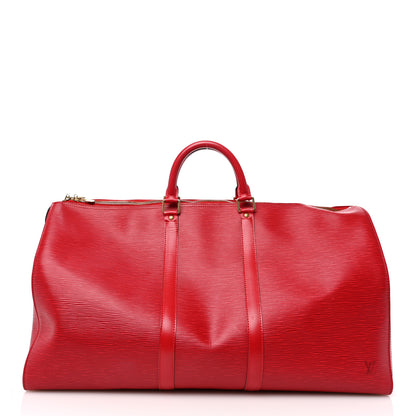 Louis Vuitton Epi Keepall 55 Castillan Red 1 of 9